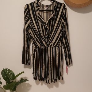 Black and White Striped Romper
